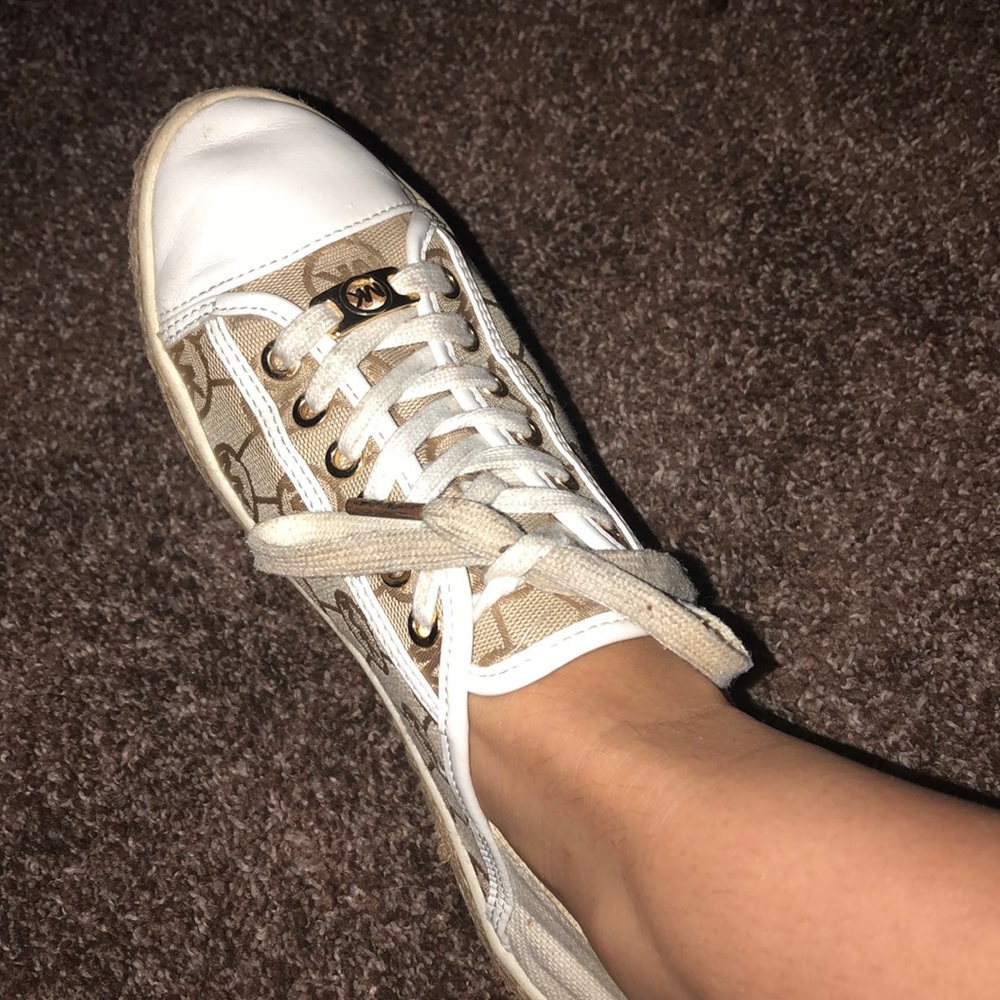 Michael kors slip ons with gold hardware